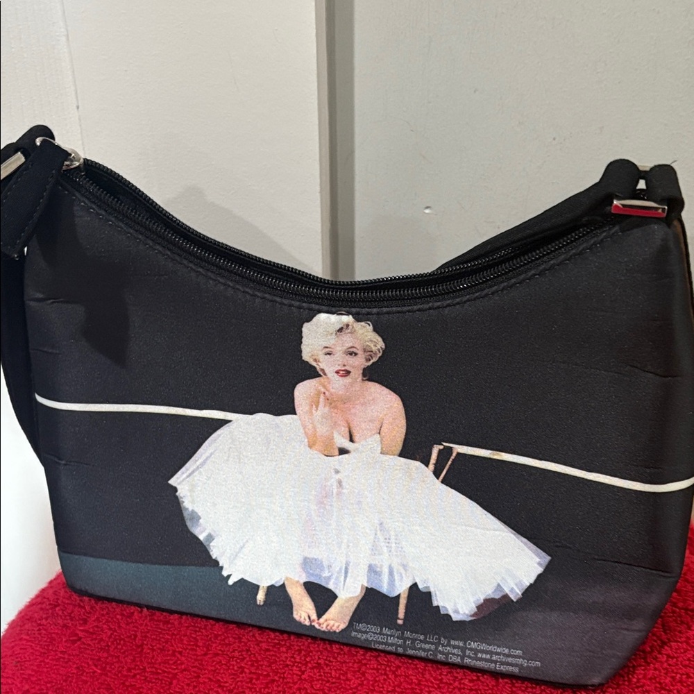 Black Shoulder Bag with Iconic Print